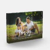 Familie Eenvoudige Typografie Gepersonaliseerd Fotoblokken (Links)