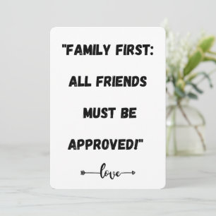 "Familie eerst: alle vrienden moeten worden goedge Feestdagenkaart