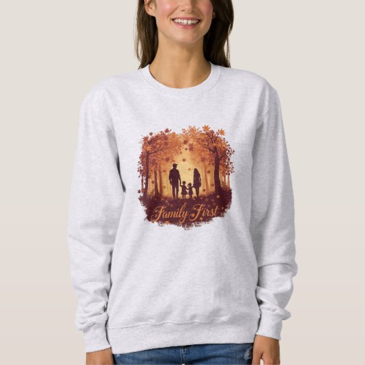 Familie Eerst – Thanksgiving Silhouette Sweatshirt (Voorkant)