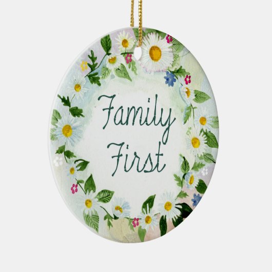 Familie Eerste Bloemen Daisy Chain Kleurrijke Tuin Keramisch Ornament (Rechts)