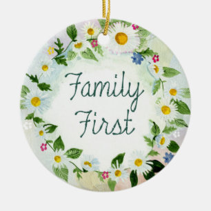 Familie Eerste Bloemen Daisy Chain Kleurrijke Tuin Keramisch Ornament