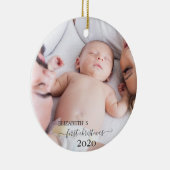 Familie Eerste Kerstmis, Foto Keramisch Ornament (Rechts)