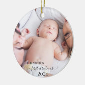 Familie Eerste Kerstmis, Foto Keramisch Ornament (Links)