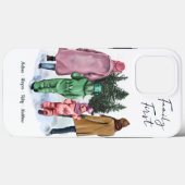 Familie Eerste Waterverf Familie 4 en Namen Case-Mate iPhone Case (Achterkant (horizontaal))