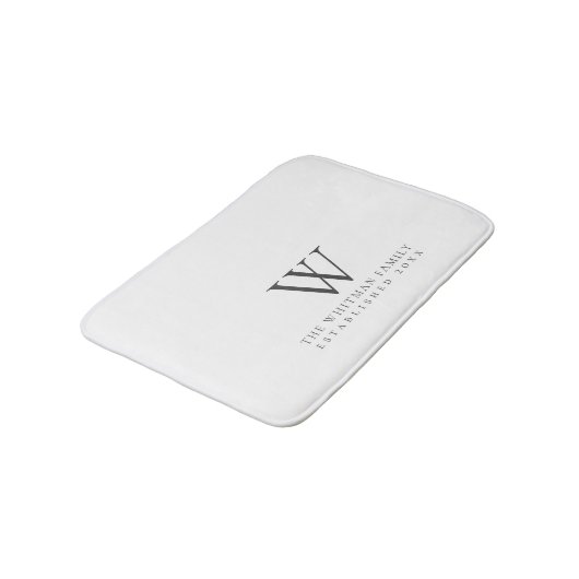 Familie Elegant Monogram Witte Kool Badmat (Gekanteld)