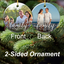 Familie Elegante Script Overlay Dubbelzijdige foto