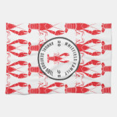 Familie Elke Gelegenheid Kreeft Kook Feestviering Theedoek (Horizontaal)