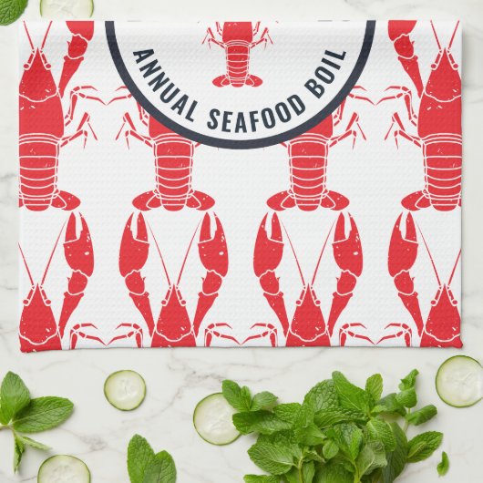 Familie Elke Occasie Lobster Boil Aangepast Theedoek (Gevouwen)