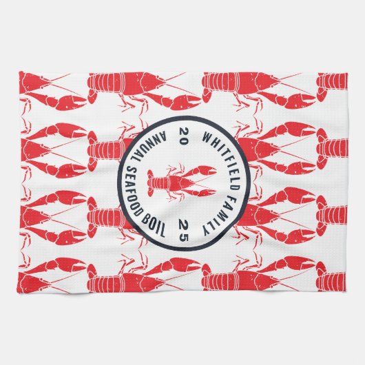 Familie Elke Occasie Lobster Boil Aangepast Theedoek (Horizontaal)