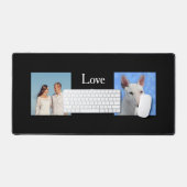 Familie en Bull Terrier Aangepaste foto's Bureaumat (Keyboard & Muis)