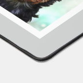 Familie en Hond Aangepaste Foto's op Lichtgrijs Bureaumat (Hoek)