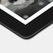 Familie en Husky Dog Custom Foto's op zwart Bureaumat (Hoek)