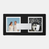 Familie en Husky Dog Custom Foto's op zwart Bureaumat (Keyboard & Muis)