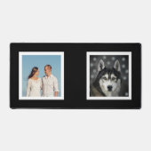 Familie en Husky Dog Custom Foto's op zwart Bureaumat (Voorkant)