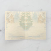 Familie en Kat Kerst wenskaart Feestdagen Kaart (Binnen)