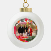Familie en rendier van de Kerstman 1583 Keramische Bal Ornament (Voorkant)