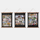 Familie en Vrienden 68 Foto Masonry Grid Black Hangend Wandkleed (Driedubbel)