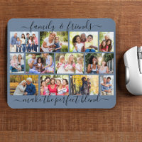 Familie en Vrienden Citaat 12 Foto Collage Blue