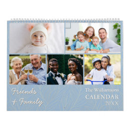 Familie en vrienden Dusty Blue Multi Fotokalender Kalender