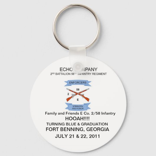 Familie en Vrienden E. Co. 2/58 Infanterieur Sleut Sleutelhanger (Voorkant)