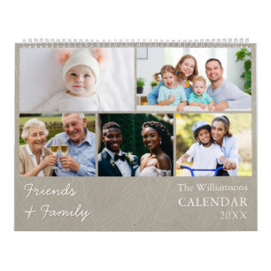 Familie en Vrienden Elegant Grijs Fotokalender Kalender