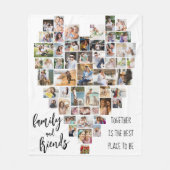 Familie en Vrienden Hart vormen 51 Foto Collage Fleece Deken (Voorkant)