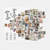 Familie en Vrienden Hart vormen 51 Foto Collage Fleece Deken (Voorkant (Horizontaal))