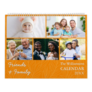 Familie en Vrienden Multi Foto Oranje Agenda Kalender
