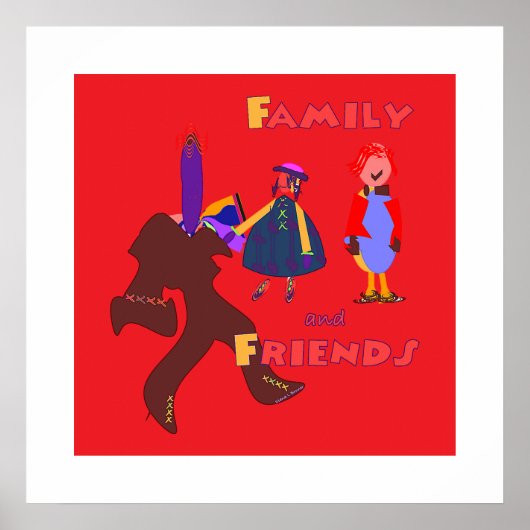 Familie en vrienden poster (Voorkant)