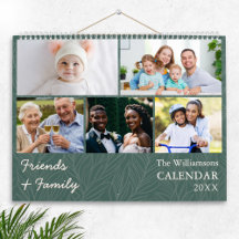 Familie- en vriendenkalender met multi-fotogalerij