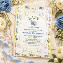 Familie-erfstuk Blauwe Bloemslace Baby Shower