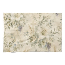 Familie-erfstuk Bloemrijke Keukenhanddoek - Waterv