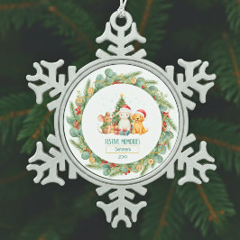 Familie-erfstuk Kerstversiering Tin Sneeuwvlok Ornament