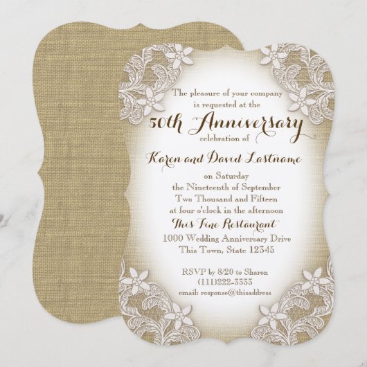 Familie-erfstuk voor 50-jarig huwelijksjubileum kaart (Voorkant / Achterkant)