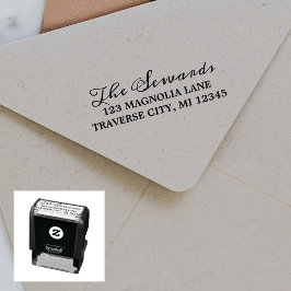 Familie Fancy Return Address Self-Inking Stamp Zelfinktende Stempel