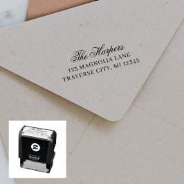 Familie Fancy Return Address Self-Inking Stamp Zelfinktende Stempel