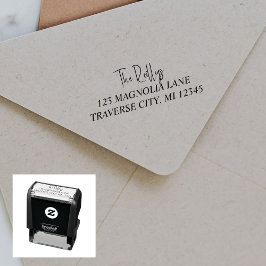 Familie Fancy Return Address Self-Inking Stamp Zelfinktende Stempel