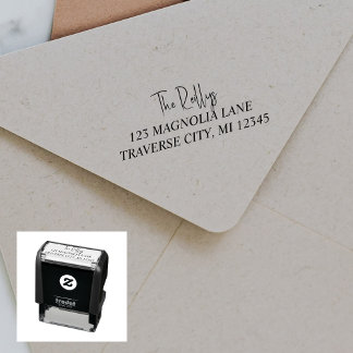 Familie Fancy Return Address Self-Inking Stamp Zelfinktende Stempel