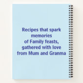 Familie favoriete recepten notitieboek (Achterkant)