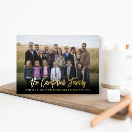 Familie Feest Folie Kerstkaart Kerstmis Kaart