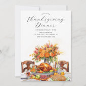 Familie Feest Thanksgiving Diner Kaart (Voorkant)