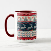 Familie feestdag Faux nit Pattern Noords Thema Mok (Links)