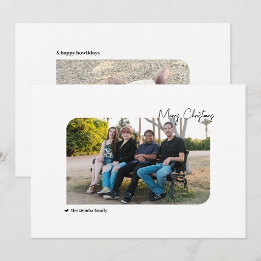 Familie & feestdagen met vrolijke feestdagen feestdagenkaart (Voorkant / Achterkant)