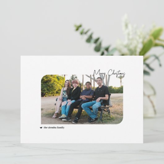 Familie & feestdagen met vrolijke feestdagen feestdagenkaart (Staand voorkant)