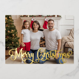 Familie Feestelijke Foto Folie Vakantie, Kerstkaar Feestdagenkaart