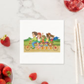 Familie Fietstocht papieren servetten (Insitu)