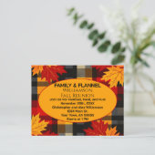 Familie & Flannel Herfst Reunion Briefkaart Uitnod (Staand voorkant)