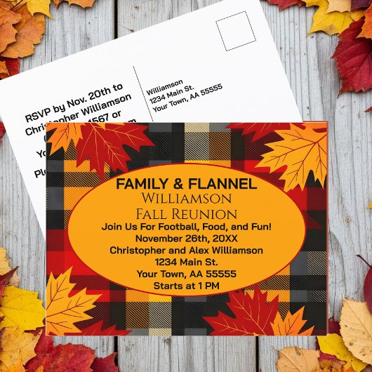 Familie & Flannel Herfst Reunion Briefkaart Uitnod