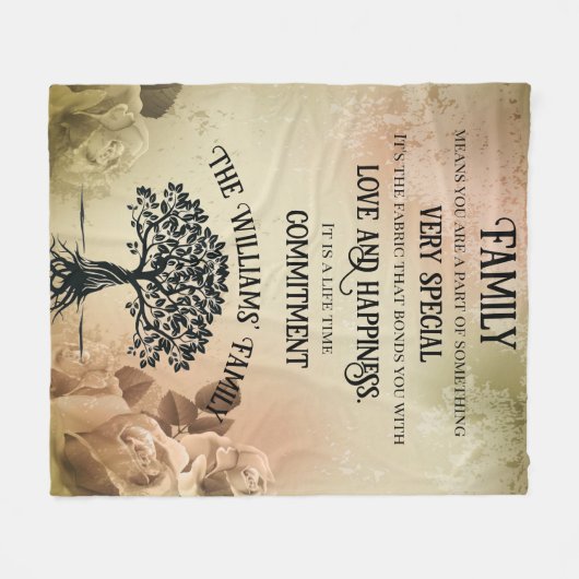 Familie Fleece Deken (Voorkant (Horizontaal))