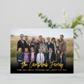 Familie Folie Kerstkaart Kerstmis Kaart (Staand Voorkant)